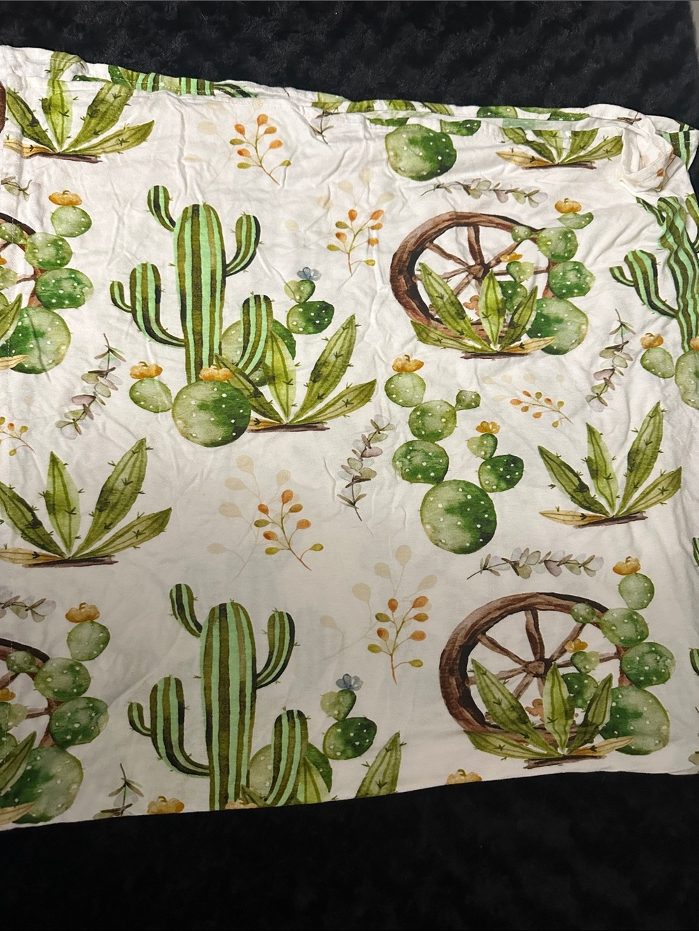 Posh Peanut wooden wheel cactus bamboo blanket